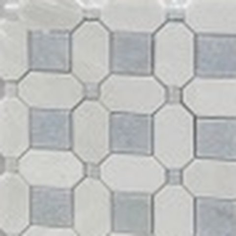 Thassos & blue marble basketweave